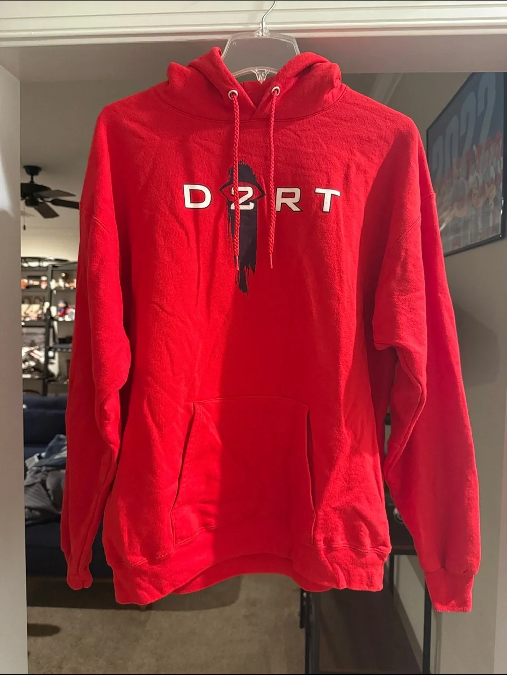 Red Hooded Sweater - Men's Ole Miss Pullover Hoodie “D2RT”